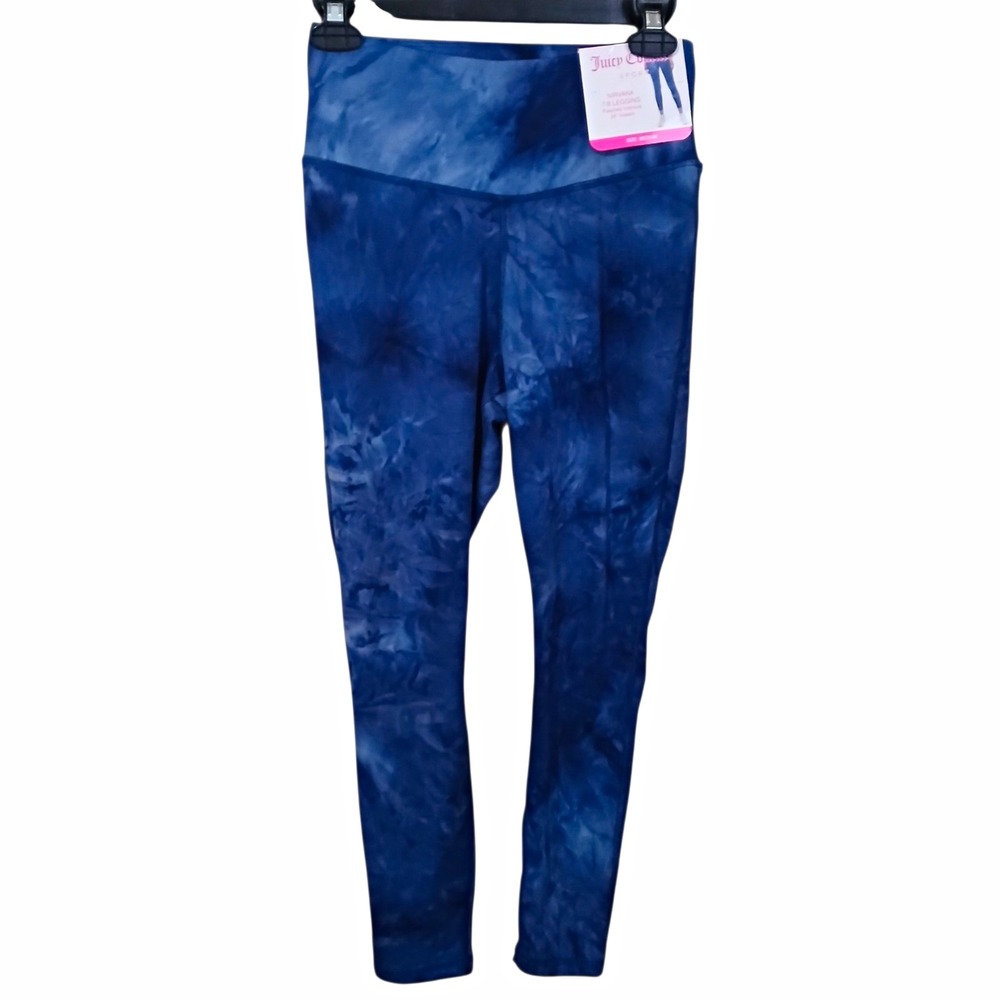 NWT Juicy Couture Sport Nirvana Leggings Blue Tie Dye High Waisted Yoga Medium